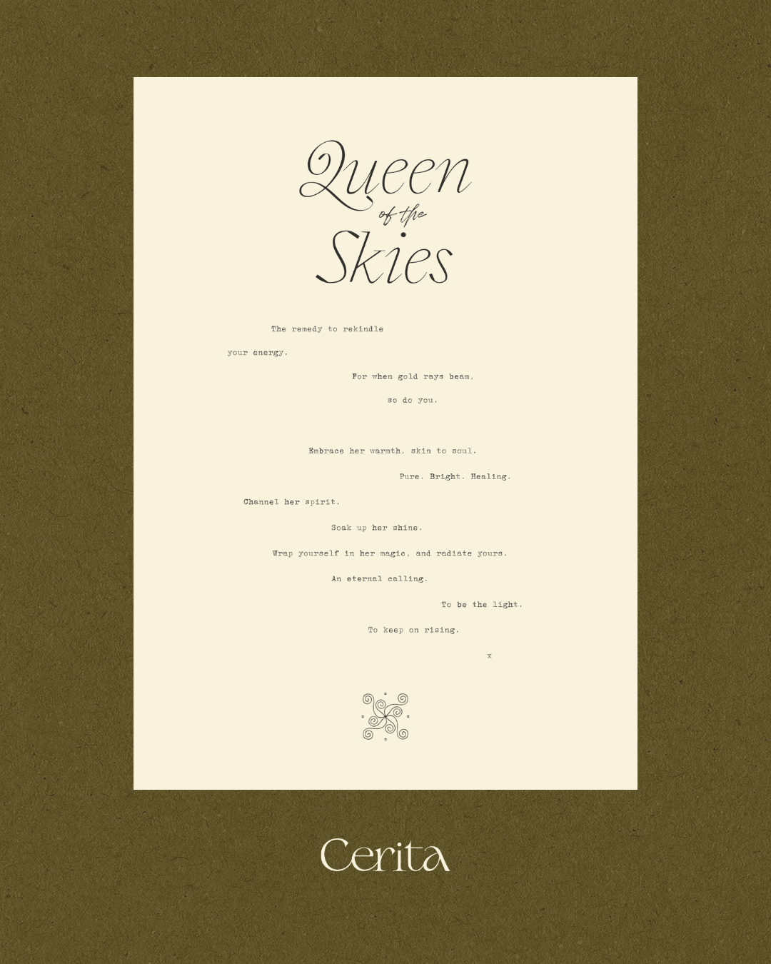 queen of the skies a3 minimal paper art print by Cerita on green background