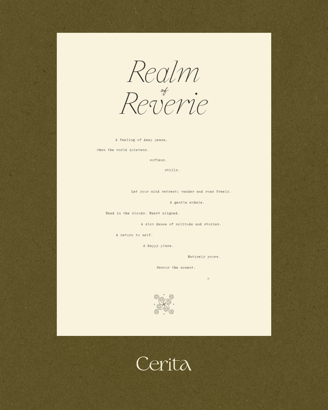 realm of reverie a5 minimal paper art print by Cerita on green background